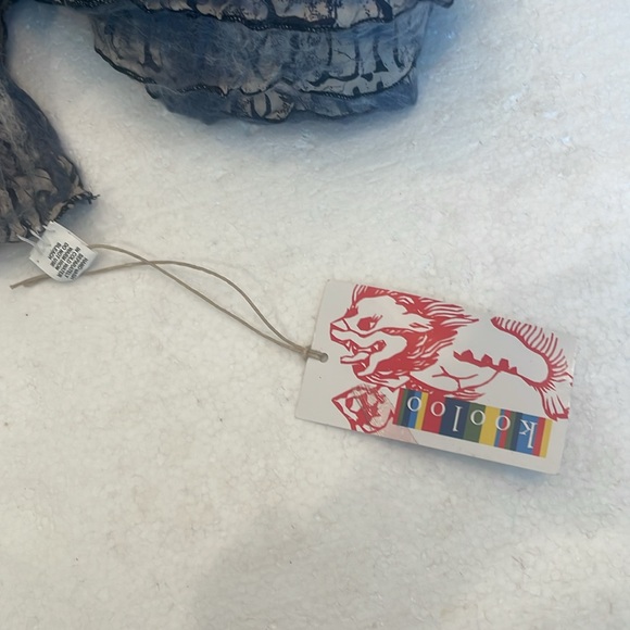 Kooloo nwts scarf Handmade wearable art to wear meringue wool silk black gray - Picture 6 of 8